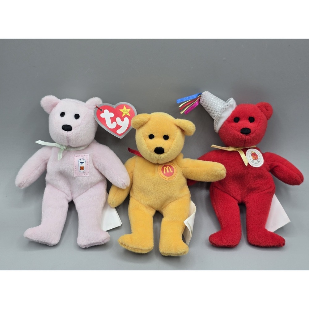 Lot Of 3 2004 McDonald's Ty Teenie Beanie Bears